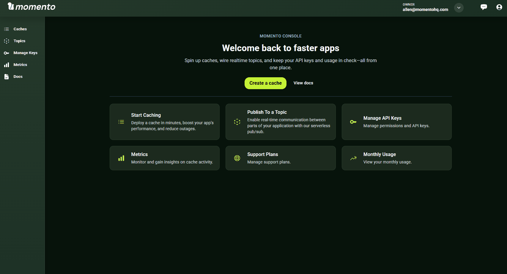 Getting started with Cache